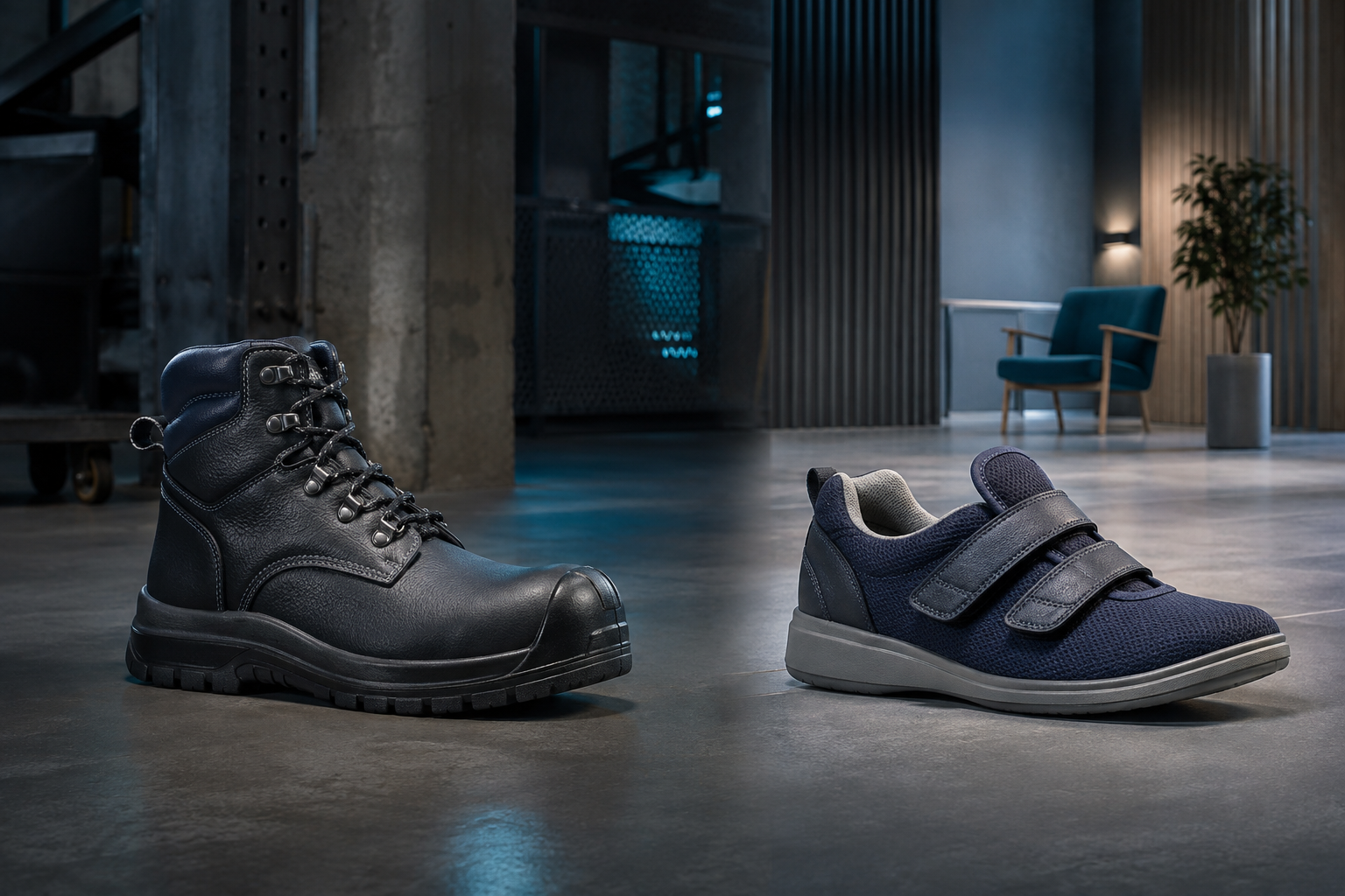 Wide-opening adaptive shoe with dual adjustable hook-and-loop straps